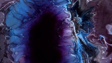 流体艺术液体抽象深墨水空间宏观世界